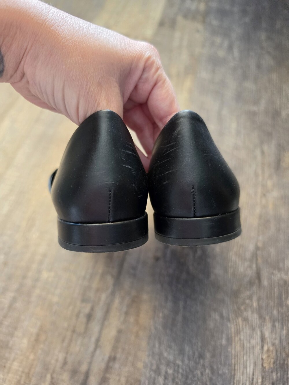Vince Damris Black Leather Slip-on Loafers - Picture 9 of 10
